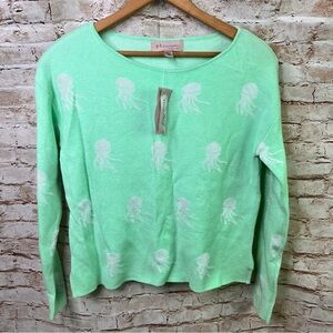 NWT Philosophy Republic Mint Green Jellyfish Print Jacquard Sweater XS